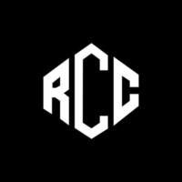 design de logotipo de carta rcc com forma de polígono. rcc polígono e design de logotipo em forma de cubo. modelo de logotipo de vetor hexágono rcc cores brancas e pretas. rcc monograma, logotipo de negócios e imóveis.