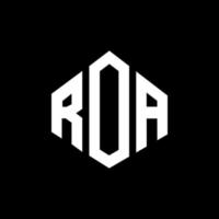 design de logotipo de carta roa com forma de polígono. roa polígono e design de logotipo em forma de cubo. modelo de logotipo de vetor hexágono roa cores brancas e pretas. roa monograma, logotipo de negócios e imóveis.