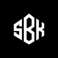 design de logotipo de carta sbk com forma de polígono. sbk polígono e design de logotipo em forma de cubo. modelo de logotipo de vetor hexágono sbk cores brancas e pretas. sbk monograma, logotipo de negócios e imóveis.