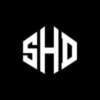 design de logotipo de carta shd com forma de polígono. shd polígono e design de logotipo em forma de cubo. modelo de logotipo de vetor hexágono shd cores brancas e pretas. shd monograma, logotipo de negócios e imóveis.