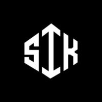 design de logotipo de carta sik com forma de polígono. Sik polígono e design de logotipo em forma de cubo. sik hexágono modelo de logotipo de vetor cores brancas e pretas. monograma sik, logotipo de negócios e imóveis.