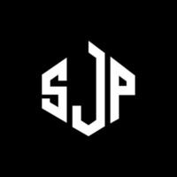 design de logotipo de carta sjp com forma de polígono. sjp polígono e design de logotipo em forma de cubo. modelo de logotipo de vetor hexágono sjp cores brancas e pretas. sjp monograma, logotipo de negócios e imóveis.