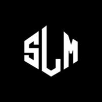 design de logotipo de carta slm com forma de polígono. slm polígono e design de logotipo em forma de cubo. modelo de logotipo de vetor slm hexágono cores brancas e pretas. slm monograma, logotipo de negócios e imóveis.