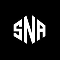 design de logotipo de carta sna com forma de polígono. sna polígono e design de logotipo em forma de cubo. sna modelo de logotipo de vetor hexágono cores brancas e pretas. sna monograma, logotipo de negócios e imóveis.