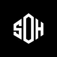 design de logotipo de carta soh com forma de polígono. soh polígono e design de logotipo em forma de cubo. soh hexágono modelo de logotipo de vetor cores brancas e pretas. soh monograma, logotipo de negócios e imóveis.