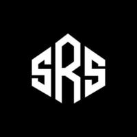 design de logotipo de carta srs com forma de polígono. srs polígono e design de logotipo em forma de cubo. modelo de logotipo de vetor srs hexágono cores brancas e pretas. srs monograma, logotipo de negócios e imóveis.