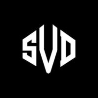 design de logotipo de carta svd com forma de polígono. svd polígono e design de logotipo em forma de cubo. modelo de logotipo de vetor hexágono svd cores brancas e pretas. svd monograma, logotipo de negócios e imóveis.