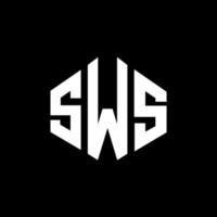 design de logotipo de carta sws com forma de polígono. sws polígono e design de logotipo em forma de cubo. sws hexágono vector logotipo modelo cores brancas e pretas. sws monograma, logotipo de negócios e imóveis.