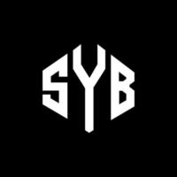 design de logotipo de carta syb com forma de polígono. syb polígono e design de logotipo em forma de cubo. modelo de logotipo de vetor hexágono syb cores brancas e pretas. syb monograma, logotipo de negócios e imóveis.