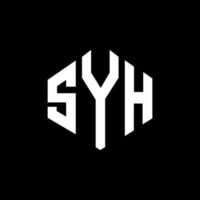 design de logotipo de carta syh com forma de polígono. syh polígono e design de logotipo em forma de cubo. modelo de logotipo de vetor hexágono syh cores brancas e pretas. syh monograma, logotipo de negócios e imóveis.