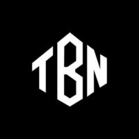 design de logotipo de carta tbn com forma de polígono. TBN polígono e design de logotipo em forma de cubo. modelo de logotipo de vetor hexágono tbn cores brancas e pretas. TBN monograma, logotipo de negócios e imóveis.