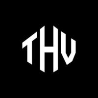 design de logotipo de carta thv com forma de polígono. thv polígono e design de logotipo em forma de cubo. thv modelo de logotipo de vetor hexágono cores brancas e pretas. thv monograma, logotipo de negócios e imóveis.