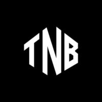design de logotipo de carta tnb com forma de polígono. tnb polígono e design de logotipo em forma de cubo. modelo de logotipo de vetor hexágono tnb cores brancas e pretas. tnb monograma, logotipo de negócios e imóveis.