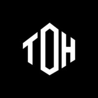 design de logotipo de carta toh com forma de polígono. toh polígono e design de logotipo em forma de cubo. modelo de logotipo de vetor hexágono toh cores brancas e pretas. toh monograma, logotipo de negócios e imóveis.
