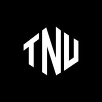 design de logotipo de letra tnu com forma de polígono. tnu polígono e design de logotipo em forma de cubo. modelo de logotipo de vetor tnu hexágono cores brancas e pretas. tnu monograma, logotipo de negócios e imóveis.