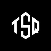 design de logotipo de letra tsq com forma de polígono. tsq polígono e design de logotipo em forma de cubo. tsq modelo de logotipo de vetor hexágono cores brancas e pretas. tsq monograma, logotipo de negócios e imóveis.