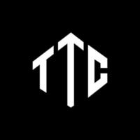 design de logotipo de carta ttc com forma de polígono. ttc polígono e design de logotipo em forma de cubo. modelo de logotipo de vetor hexágono ttc cores brancas e pretas. ttc monograma, logotipo de negócios e imóveis.