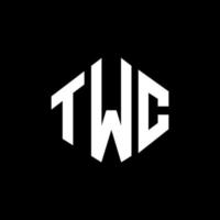 design de logotipo de letra twc com forma de polígono. twc polígono e design de logotipo em forma de cubo. modelo de logotipo de vetor hexágono twc cores brancas e pretas. twc monograma, logotipo de negócios e imóveis.
