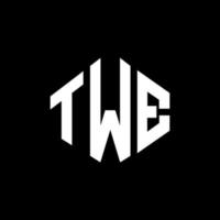 design de logotipo de letra twe com forma de polígono. twe design de logotipo em forma de polígono e cubo. twe modelo de logotipo de vetor hexágono cores brancas e pretas. twe monograma, logotipo comercial e imobiliário.