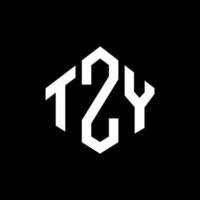 design de logotipo de letra tzy com forma de polígono. tzy polígono e design de logotipo em forma de cubo. modelo de logotipo de vetor hexágono tzy cores brancas e pretas. tzy monograma, logotipo de negócios e imóveis.