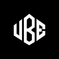 design de logotipo de letra ube com forma de polígono. ube polígono e design de logotipo em forma de cubo. ube modelo de logotipo de vetor hexágono cores brancas e pretas. ube monograma, logotipo de negócios e imóveis.
