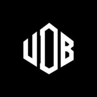 design de logotipo de letra udb com forma de polígono. udb polígono e design de logotipo em forma de cubo. modelo de logotipo de vetor hexágono udb cores brancas e pretas. udb monograma, logotipo de negócios e imóveis.