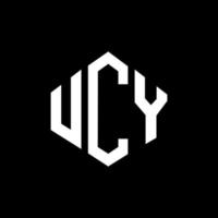 design de logotipo de carta ucy com forma de polígono. polígono ucy e design de logotipo em forma de cubo. modelo de logotipo de vetor hexágono ucy cores brancas e pretas. ucy monograma, logotipo de negócios e imóveis.