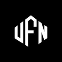 design de logotipo de carta ufn com forma de polígono. ufn polígono e design de logotipo em forma de cubo. modelo de logotipo de vetor hexágono ufn cores brancas e pretas. ufn monograma, logotipo de negócios e imóveis.