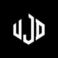 design de logotipo de letra ujd com forma de polígono. ujd polígono e design de logotipo em forma de cubo. modelo de logotipo de vetor hexágono ujd cores brancas e pretas. ujd monograma, logotipo de negócios e imóveis.