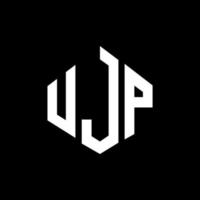 design de logotipo de carta ujp com forma de polígono. ujp polígono e design de logotipo em forma de cubo. modelo de logotipo de vetor hexágono ujp cores brancas e pretas. ujp monograma, logotipo de negócios e imóveis.