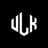 design de logotipo de letra ulk com forma de polígono. ulk polígono e design de logotipo em forma de cubo. ulk modelo de logotipo de vetor hexágono cores brancas e pretas. ulk monograma, logotipo de negócios e imóveis.