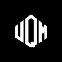 design de logotipo de letra uqm com forma de polígono. uqm polígono e design de logotipo em forma de cubo. modelo de logotipo de vetor hexágono uqm cores brancas e pretas. uqm monograma, logotipo de negócios e imóveis.