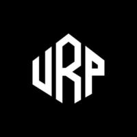 design de logotipo de carta urp com forma de polígono. urp polígono e design de logotipo em forma de cubo. modelo de logotipo de vetor hexágono urp cores brancas e pretas. urp monograma, logotipo de negócios e imóveis.