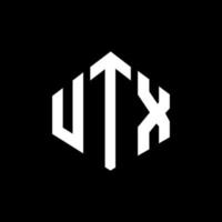design de logotipo de letra utx com forma de polígono. utx polígono e design de logotipo em forma de cubo. modelo de logotipo de vetor hexágono utx cores brancas e pretas. utx monograma, logotipo de negócios e imóveis.