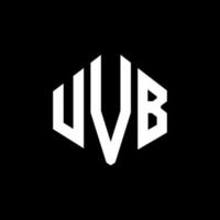 design de logotipo de carta uvb com forma de polígono. polígono uvb e design de logotipo em forma de cubo. modelo de logotipo de vetor hexágono uvb cores brancas e pretas. monograma uvb, logotipo comercial e imobiliário.