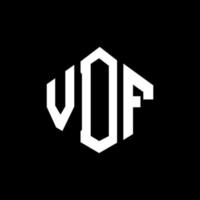 design de logotipo de carta vdf com forma de polígono. vdf polígono e design de logotipo em forma de cubo. modelo de logotipo de vetor hexágono vdf cores brancas e pretas. monograma vdf, logotipo de negócios e imóveis.