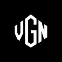 design de logotipo de carta vgn com forma de polígono. vgn polígono e design de logotipo em forma de cubo. vgn hexágono modelo de logotipo de vetor cores brancas e pretas. monograma vgn, logotipo de negócios e imóveis.