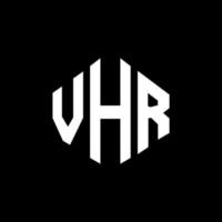 design de logotipo de carta vhr com forma de polígono. vhr polígono e design de logotipo em forma de cubo. vhr hexágono modelo de logotipo de vetor cores brancas e pretas. monograma vhr, logotipo de negócios e imóveis.