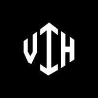 design de logotipo de carta vih com forma de polígono. vih design de logotipo em forma de polígono e cubo. vih modelo de logotipo de vetor hexágono cores brancas e pretas. vih monograma, logotipo comercial e imobiliário.