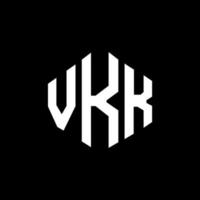design de logotipo de carta vkk com forma de polígono. vkk polígono e design de logotipo em forma de cubo. vkk modelo de logotipo de vetor hexágono cores brancas e pretas. monograma vkk, logotipo comercial e imobiliário.