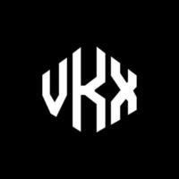 design de logotipo de letra vkx com forma de polígono. vkx polígono e design de logotipo em forma de cubo. modelo de logotipo de vetor hexágono vkx cores brancas e pretas. monograma vkx, logotipo de negócios e imóveis.