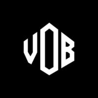 design de logotipo de carta vob com forma de polígono. vob polígono e design de logotipo em forma de cubo. vob hexágono modelo de logotipo de vetor cores brancas e pretas. vob monograma, logotipo de negócios e imóveis.