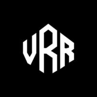 design de logotipo de carta vrr com forma de polígono. vrr polígono e design de logotipo em forma de cubo. vrr hexágono modelo de logotipo de vetor cores brancas e pretas. monograma vrr, logotipo de negócios e imóveis.