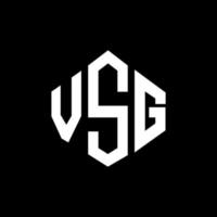 design de logotipo de carta vsg com forma de polígono. polígono vsg e design de logotipo em forma de cubo. modelo de logotipo de vetor hexágono vsg cores brancas e pretas. monograma vsg, logotipo de negócios e imóveis.