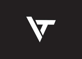 alfabeto letras iniciais monograma logotipo vt tv vt vf vetor