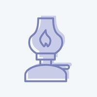 lâmpada de querosene de ícone. adequado para o símbolo da casa. estilo de dois tons. design simples editável. vetor de modelo de design. ilustração simples