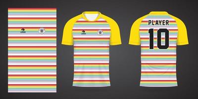 modelo de design de esporte de camisa de futebol colorida vetor