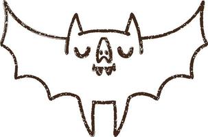 desenho de carvão de morcego de halloween vetor