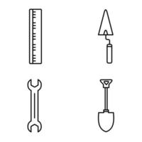 ícone de ferramenta de trabalho, ilustração de ícone de ferramenta industrial, equipamento de reparo de trabalho vetor