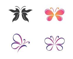 conjunto de logotipo simples borboleta